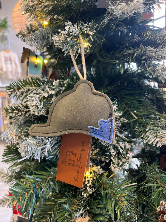 Mini Leather Riding Helmet Ornament