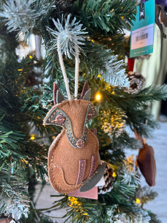 Leather Mini Fox Ornament