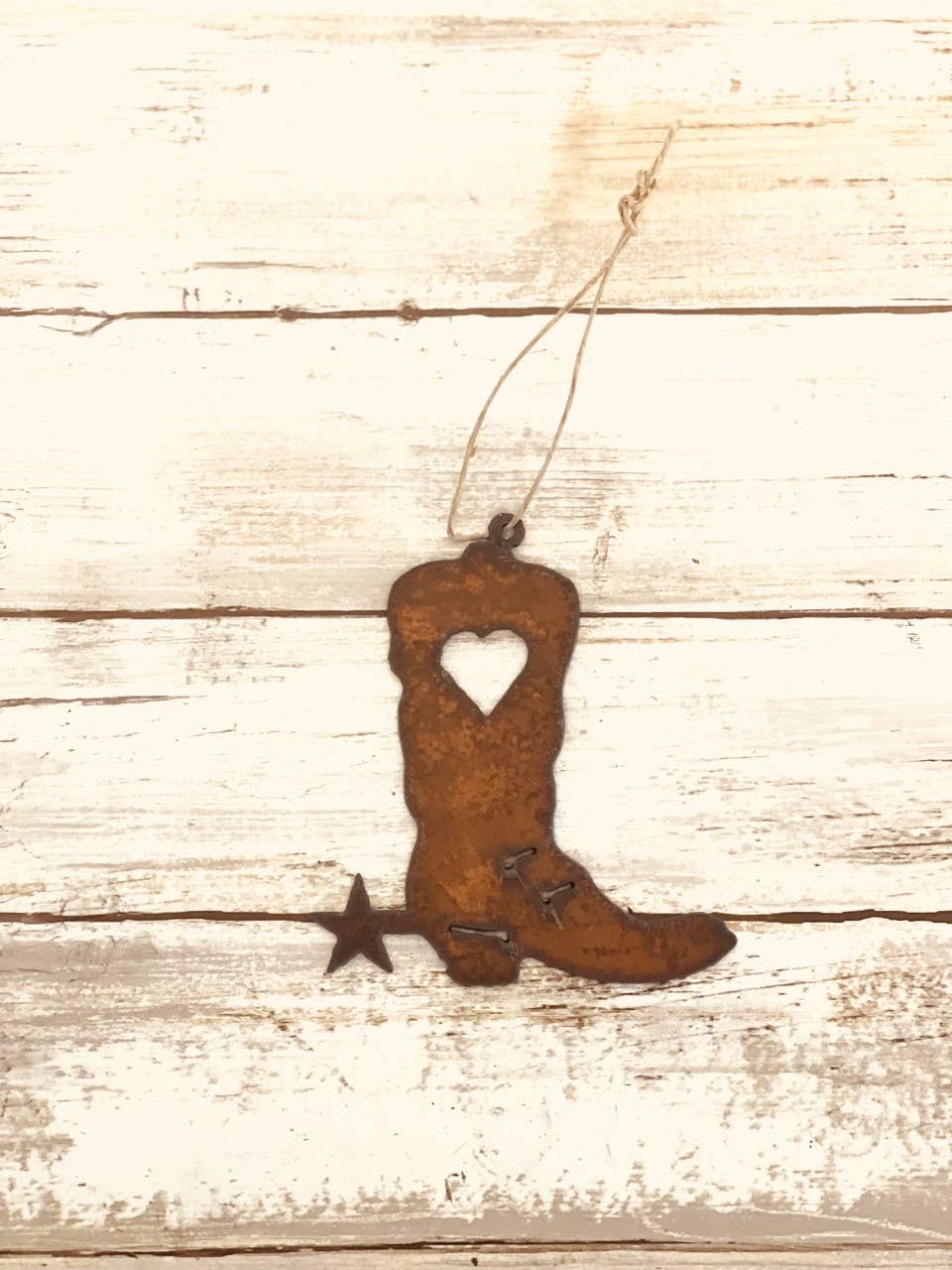 Cowboy Boot with Heart Ornament