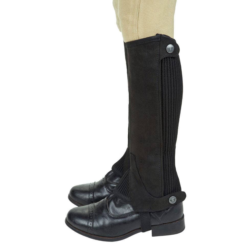 TuffRider Children's Saratoga Synthetic Half Chaps: Black