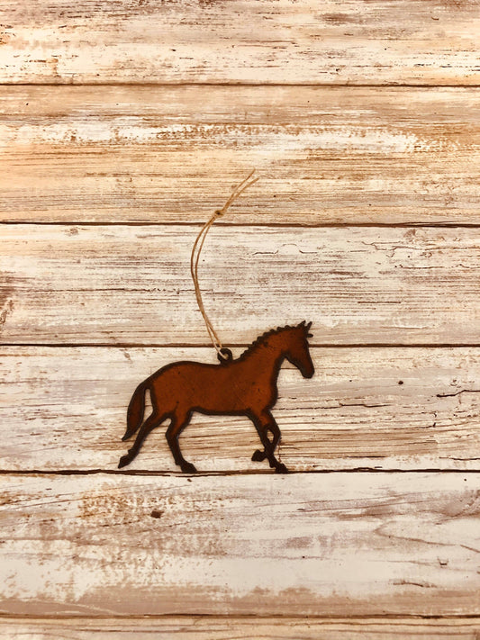 Horse Trotting Metal Ornament