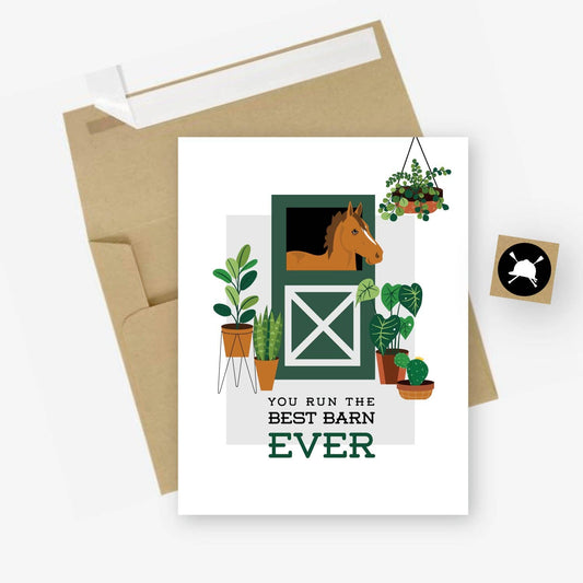 The Best Barn Ever Equestrian Card and Envelope