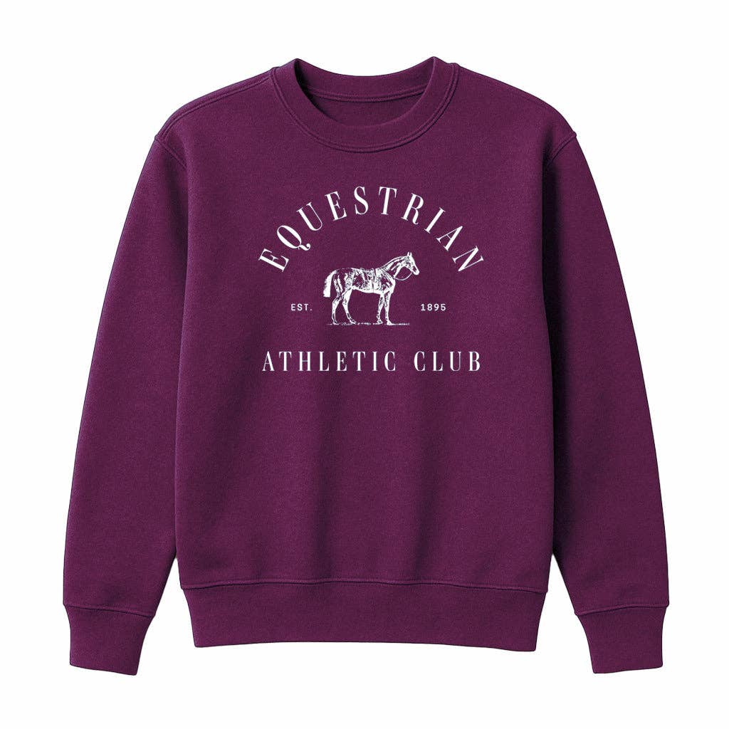 Dapplebay Equestrian Athletic Club Sweatshirt Kids: Plum