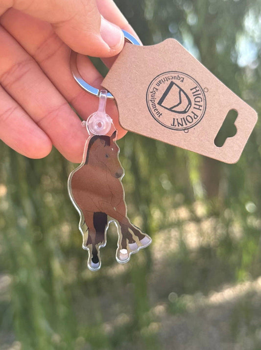 Dressage Horse Keychain: Bay