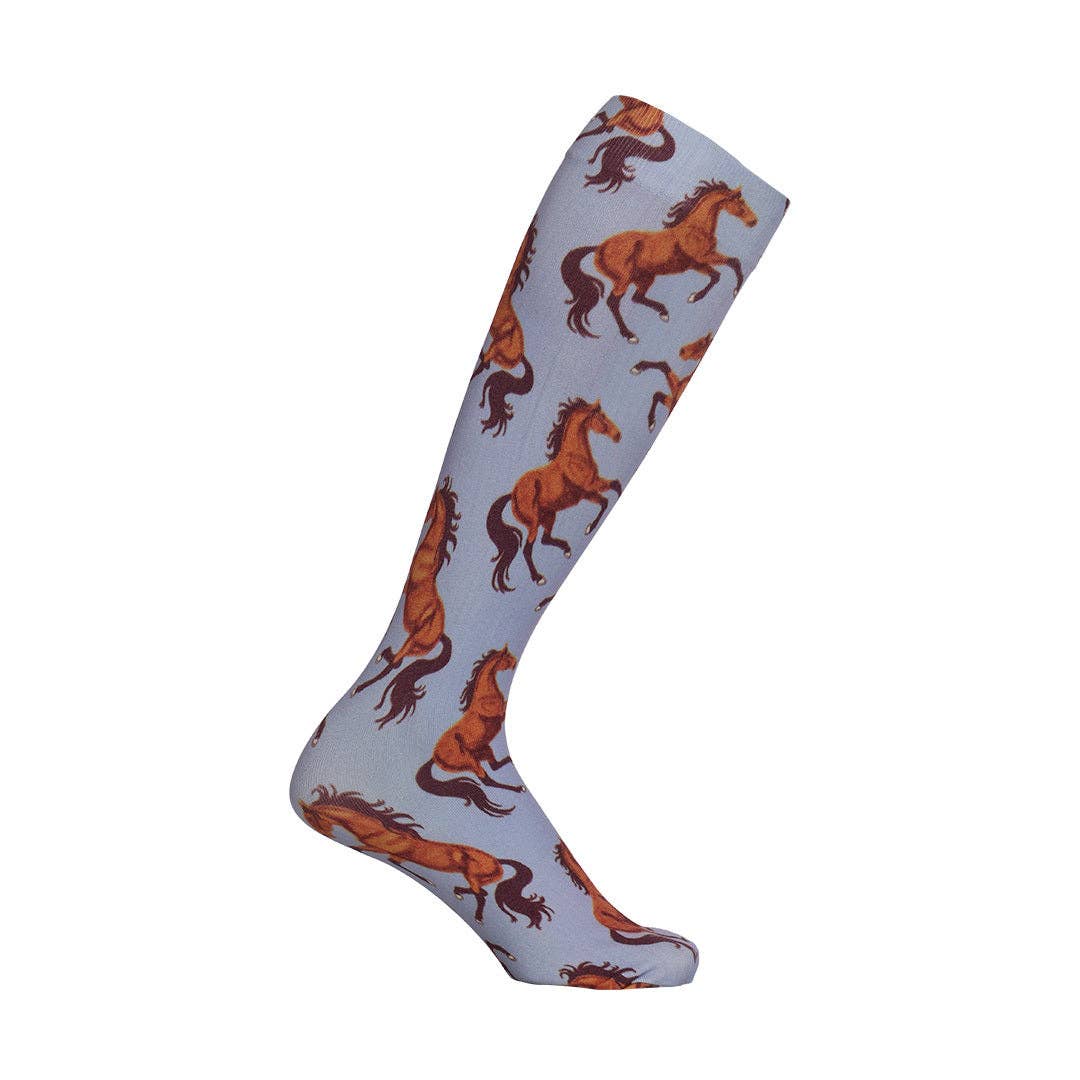 AWST Int'l Lila Bay Horses Socks: Turquoise