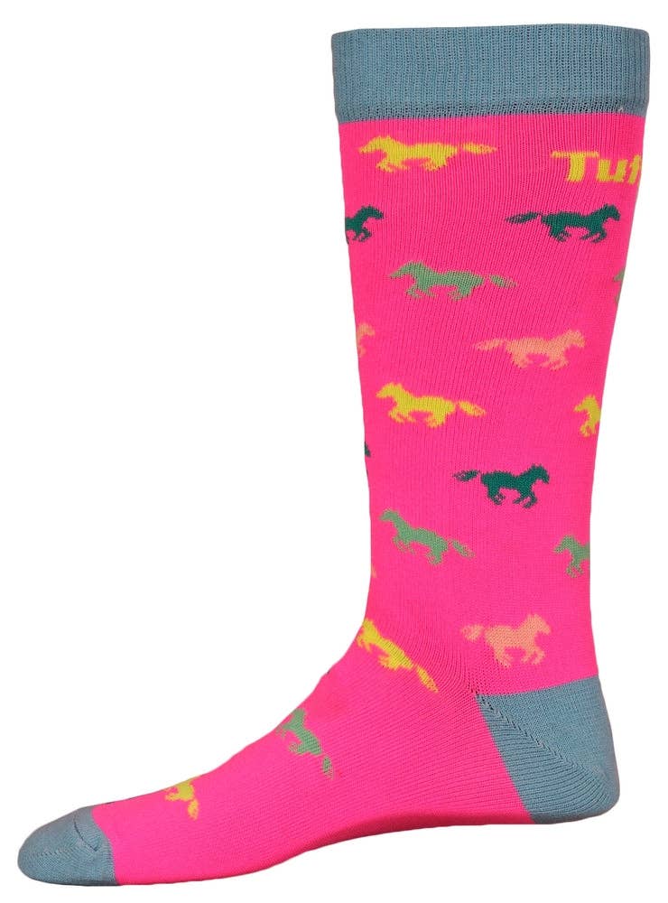 TuffRider Neon Pony Kids Socks: Neon Pink