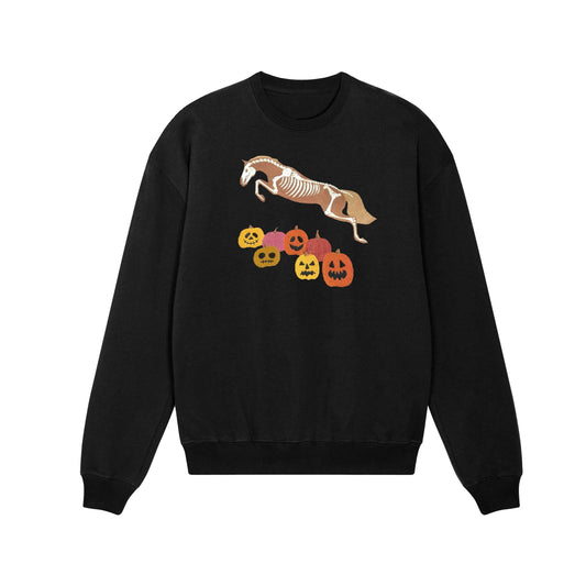 Dapplebay Ladies Pumpkin Jumper Sweatshirt: Black