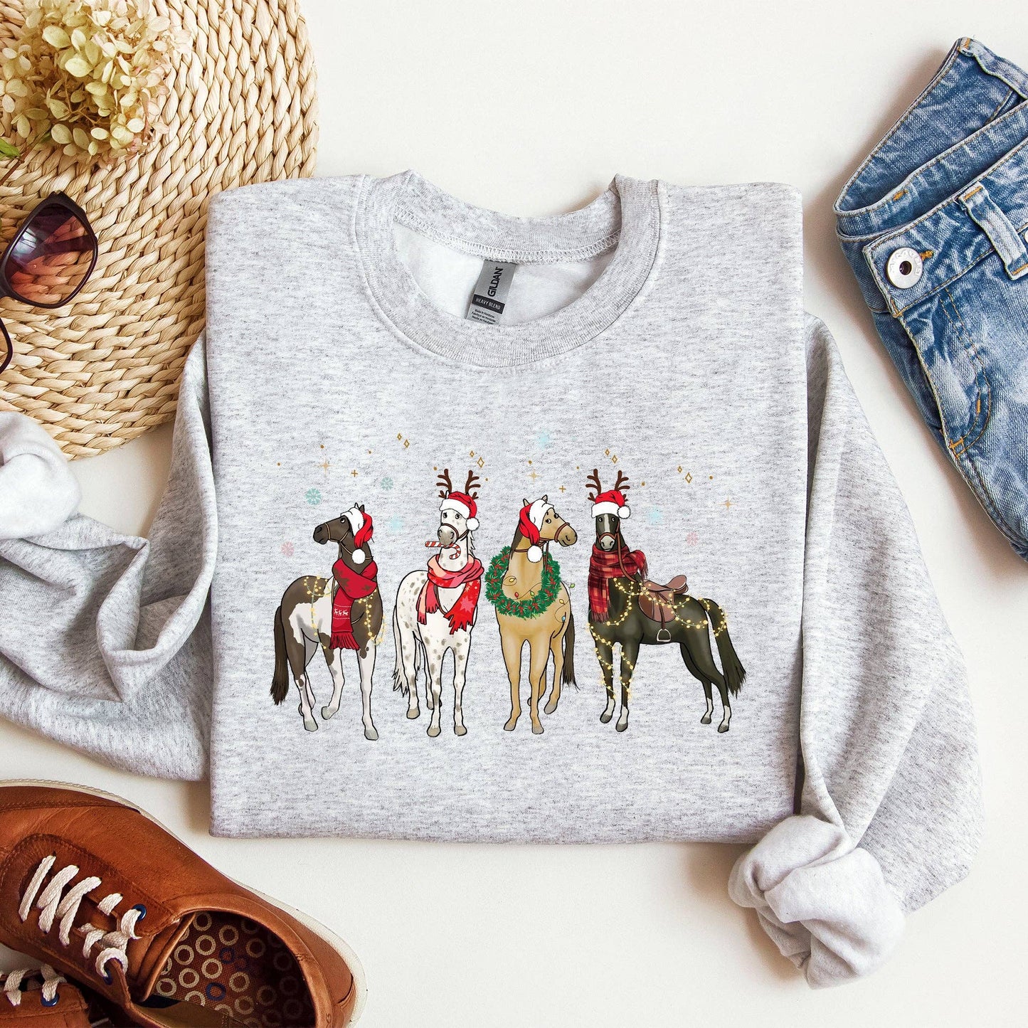 Christmas Horses Sweatshirt - Limited Sizes