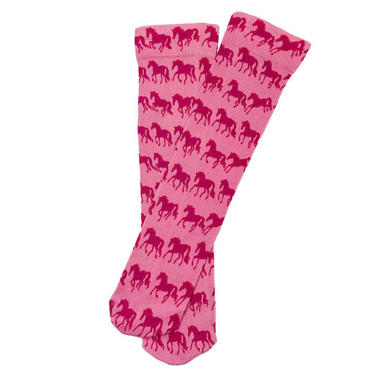 AWST Int'l Children's Lila Frolicking Horse Socks: Pink