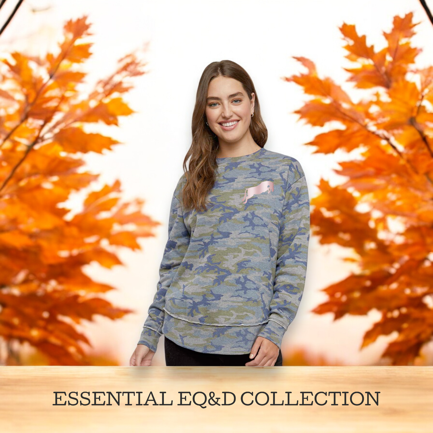 LET'S JUMP WOMEN'S SWEATSHIRT-VINTAGE CAMO: S