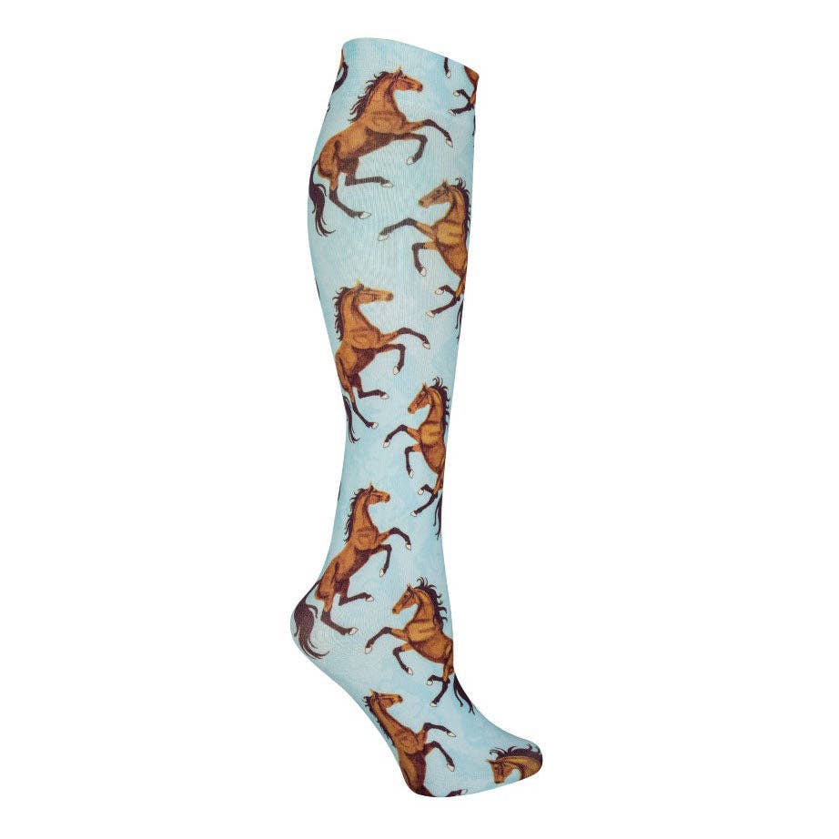 AWST Int'l Lila Bay Horses Socks: Turquoise
