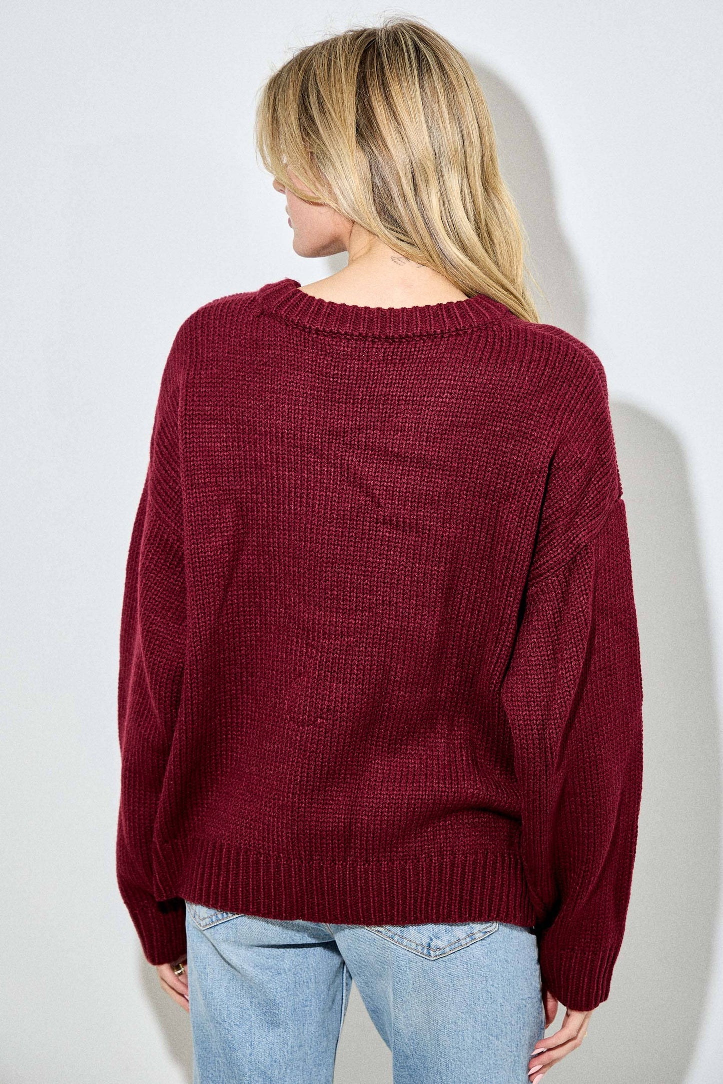 3D HORSE EMBO PULLOVER SWEATER