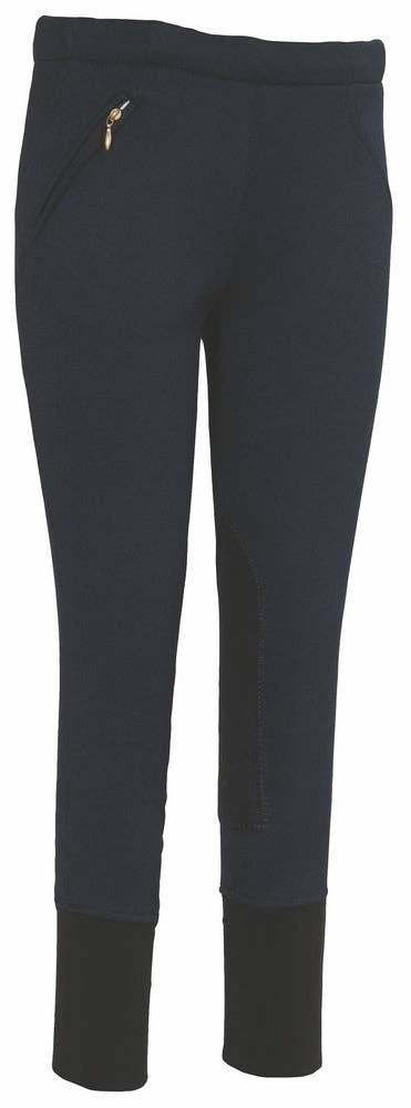 TuffRider Children Unifleece Stretch Fleece Winter Breeches: Navy
