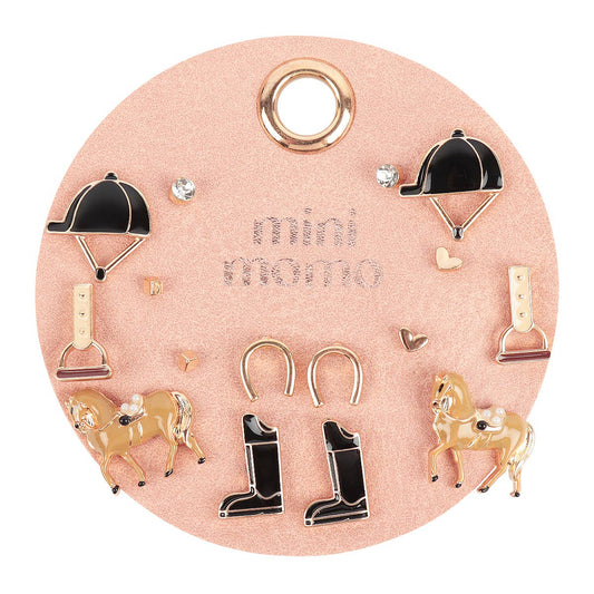 Sports Assorted Stud Earring Set Equestrian Horse Riding: 8 Pairs