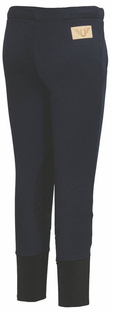 TuffRider Children Unifleece Stretch Fleece Winter Breeches: Navy